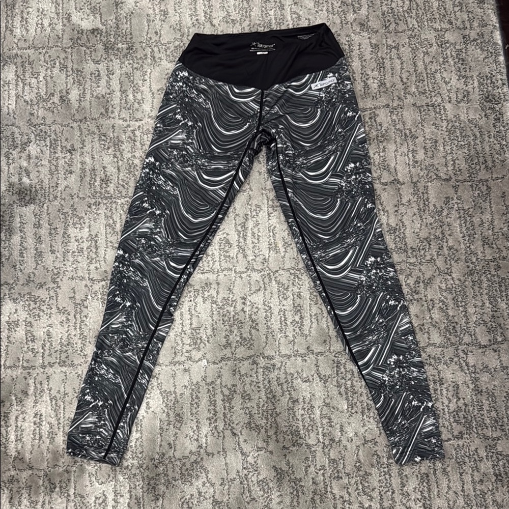 Terramar Black Active Leggings with Logo Waistband
